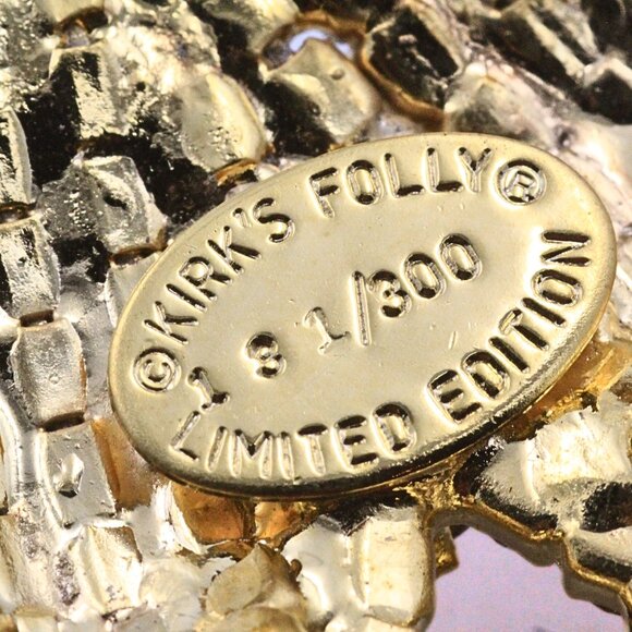 Magnificent Kirks Folly Limited Edition 131/300 Large Santa Klaus Rhinestones Br - Picture 10 of 11